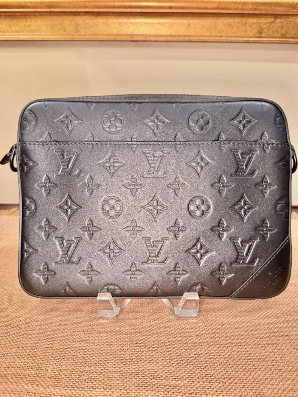 Louis Vuitton Trio Messenger Bag — Black Monogram Shadow Leather | 3-Piece Set